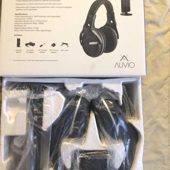 AUVIO Headphones Auvio Wireless Stereo Headphones With Docking